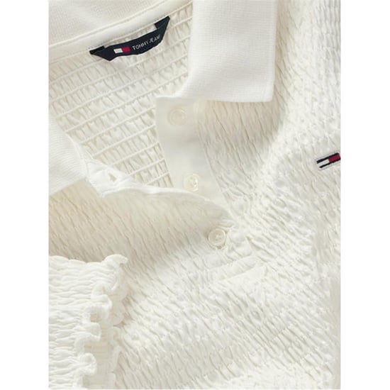 Tommy Jeans - Poloshirt für Damen, Gesmockt, Schmal (Ecru) - Image 4