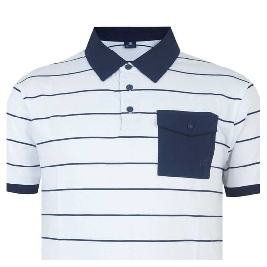 Giorgio - Poloshirt für Herren, Tasche (Weiß/Marine) - Image 4