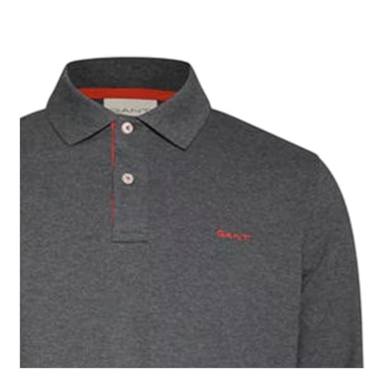 Gant - Poloshirt für Herren, Piqué, Langärmlig (Schwarzgrau) - Image 3