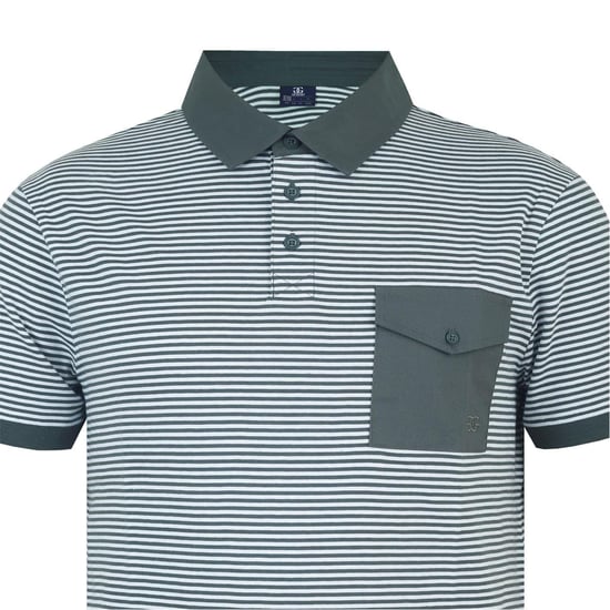 Giorgio - Poloshirt für Herren, Tasche (Holzkohle/Weiß) - Image 4