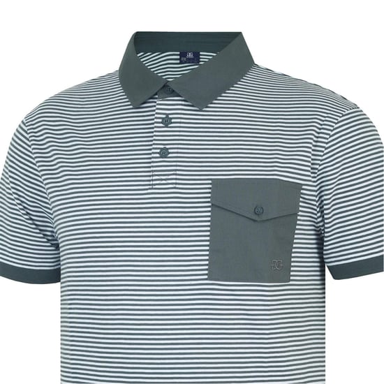Giorgio - Poloshirt für Herren, Tasche (Holzkohle/Weiß) - Image 5