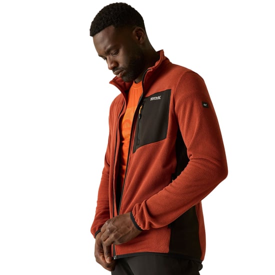 Regatta - "Eadle" Fleece für Herren, Durchgehender Reißverschluss (Gebrannte Henna/Schwarz) - Image 1