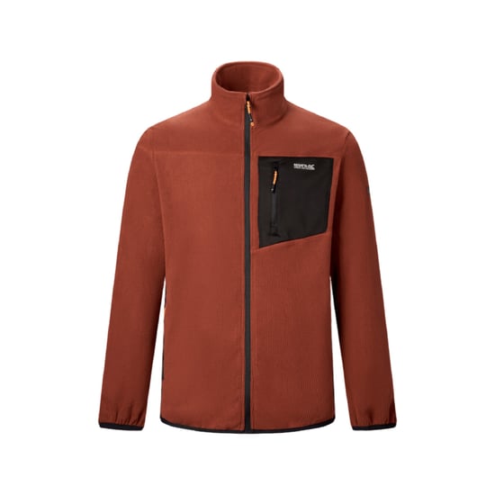 Regatta - "Eadle" Fleece für Herren, Durchgehender Reißverschluss (Gebrannte Henna/Schwarz) - Image 2