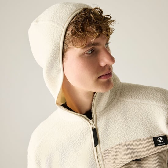 Dare 2B - "Firn" Fleecejacke für Herren, mit Kapuze, Teddyfleece (Mandelmilch) - Image 4