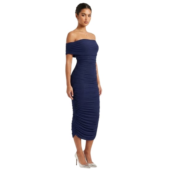Biba - Midikleid für Damen, Schulterfrei, Bodycon (Marine) - Image 1