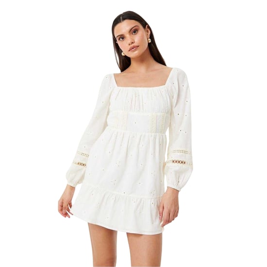 Jack Wills - Minikleid für Damen, Lochstickerei, Langärmlig (Altweiß) - Image 2