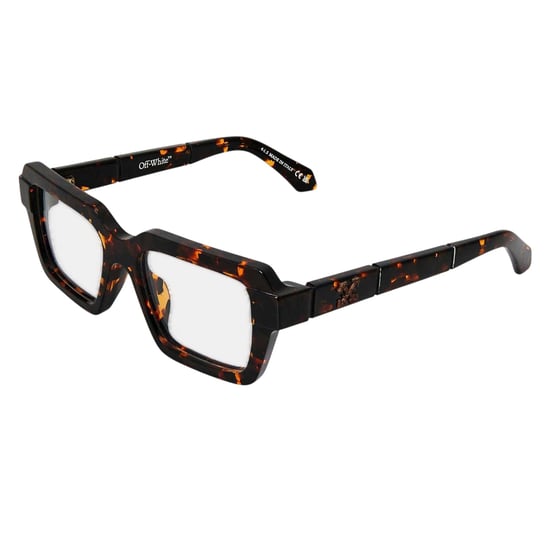 Off White - "Style 8u" Schildpatt-Sonnenbrille für Herren/Damen Unisex, Azetat, Metall (Dunkles Havannabraun) - Image 1