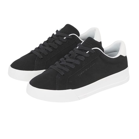 Tommy Hilfiger - "Pebble Grain Court" Sneaker für Herren, Leder (Schwarz/Weiß) - Image 4