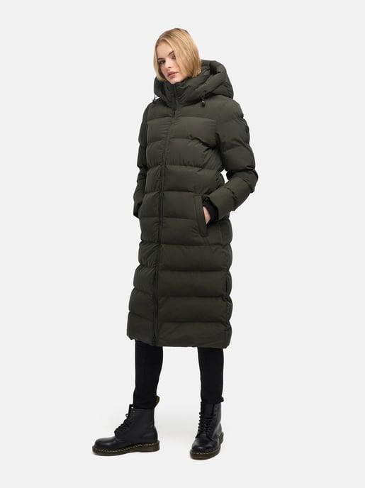 Marikoo Damen Wintermantel Harukaa – lang, gesteppt & mit abnehmbarer Kapuze - Image 5