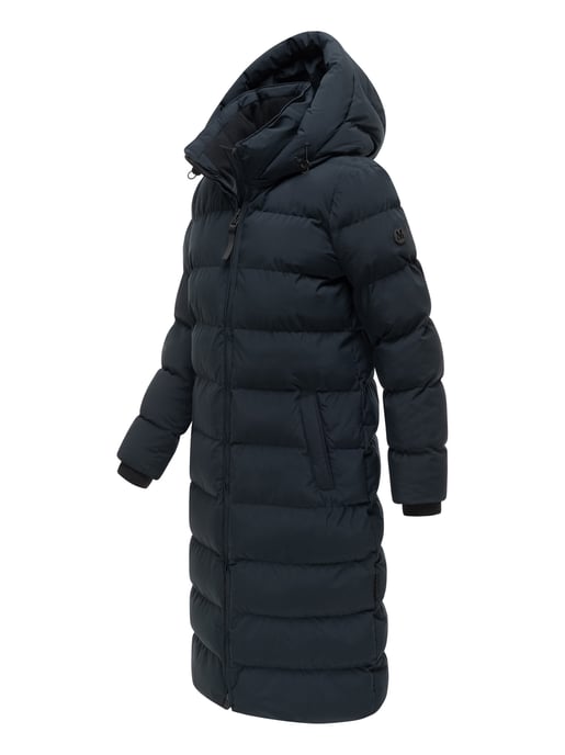 Marikoo Damen Wintermantel Harukaa – lang, gesteppt & mit abnehmbarer Kapuze - Image 2