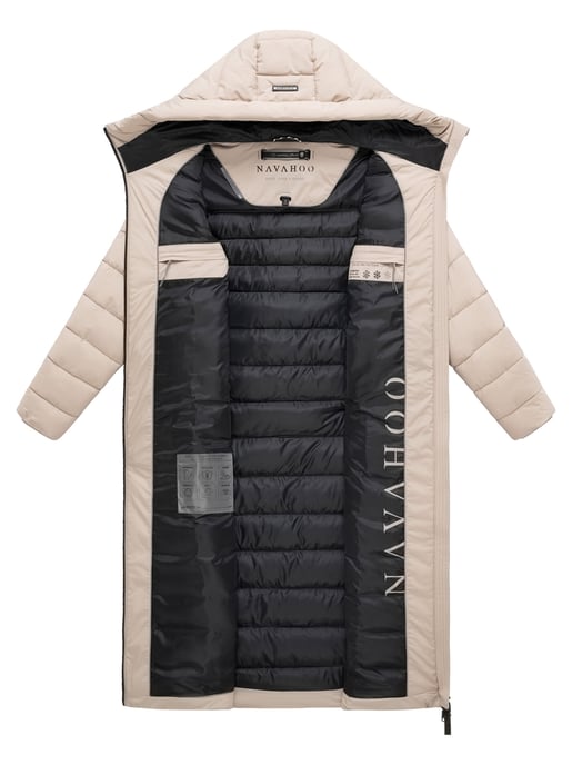 Navahoo Damen Steppmantel Vanillawolke – lang, tailliert & wasserabweisend - Image 4