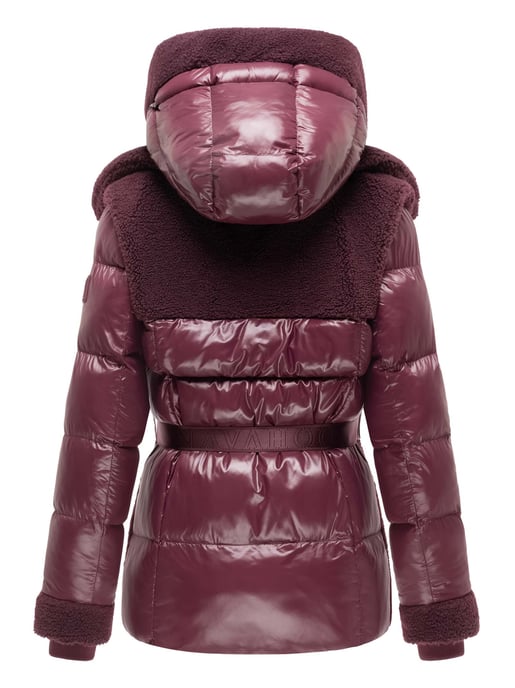 Navahoo Damen Teddy-Steppjacke Kuschelhäschen – mit abnehmbarer Kapuze & Gürtel - Image 3
