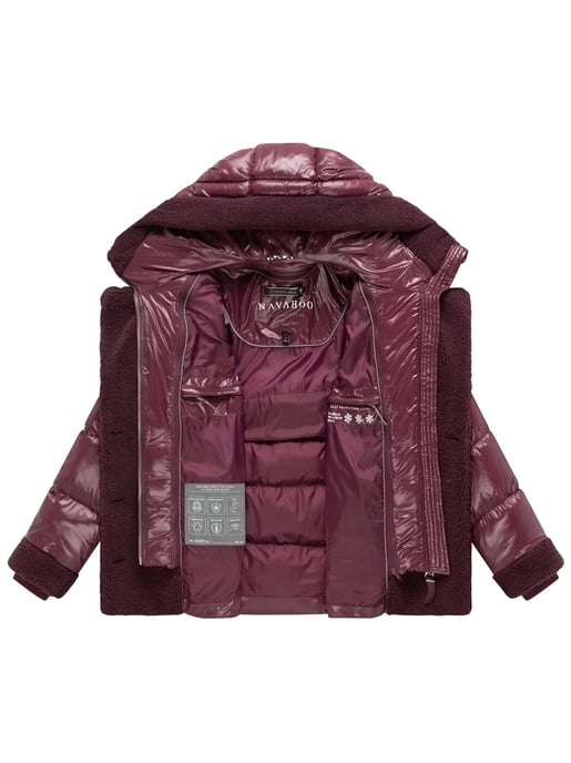 Navahoo Damen Teddy-Steppjacke Kuschelhäschen – mit abnehmbarer Kapuze & Gürtel - Image 4