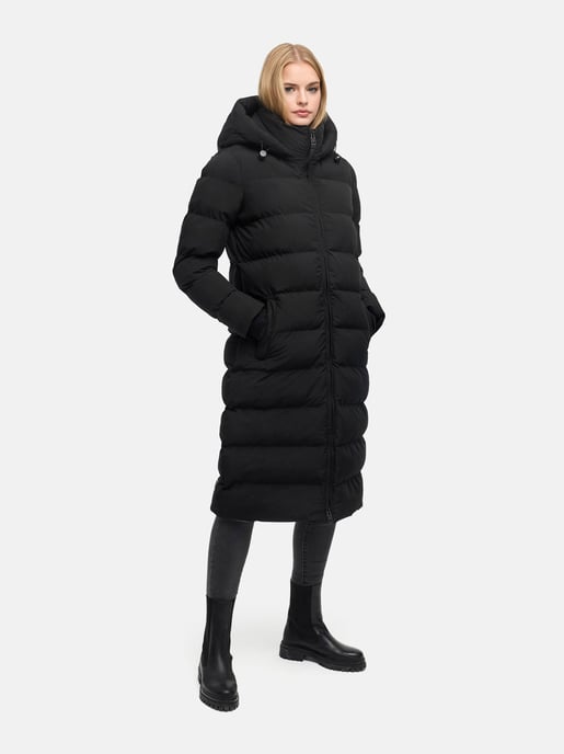 Marikoo Damen Wintermantel Harukaa – lang, gesteppt & mit abnehmbarer Kapuze - Image 5