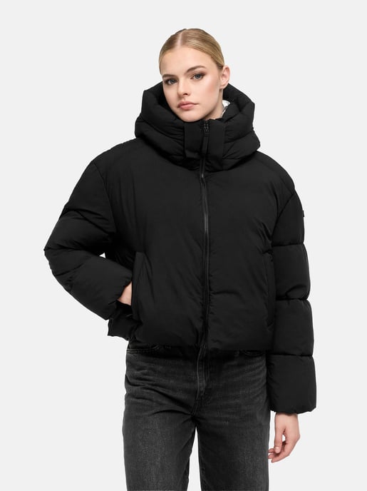 Marikoo Zilvaa kurze Pufferjacke mit abnehmbarer Kapuze - Schwarz - Image 5