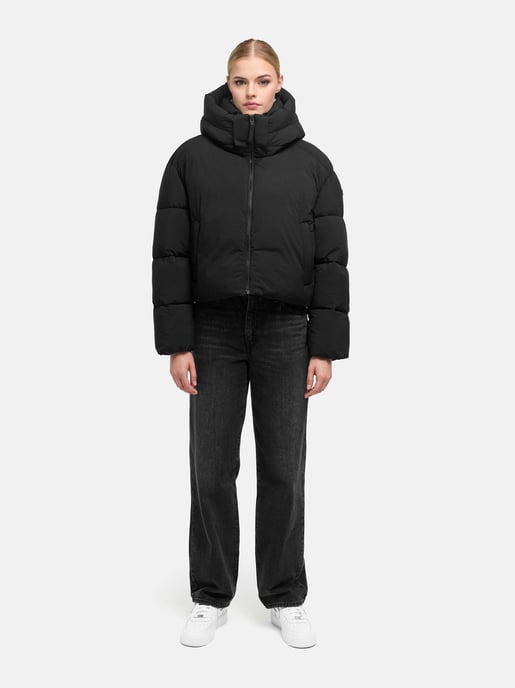 Marikoo Zilvaa kurze Pufferjacke mit abnehmbarer Kapuze - Schwarz - Image 6