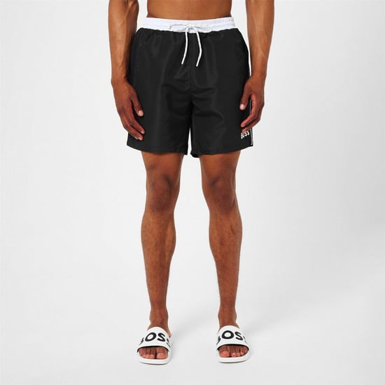 Boss - "Starfish" Badeshorts für Herren (Schwarz/Weiß) - Image 3