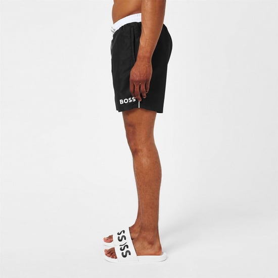 Boss - "Starfish" Badeshorts für Herren (Schwarz/Weiß) - Image 5