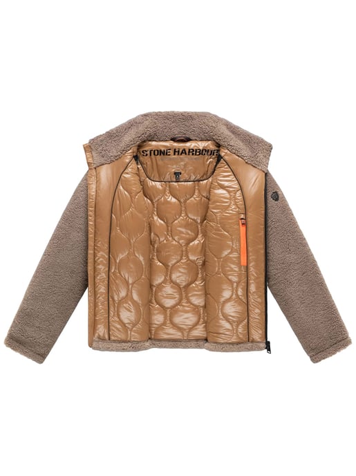 Stone Harbour Herren Teddyjacke Sorees – Sherpa-Fleeceblouson mit Steppfutter - Image 4