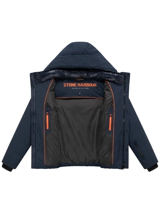 Stone Harbour Herren Steppjacke Nerioo – hüftlang, mit Kapuze & Knopfleiste - Image 4