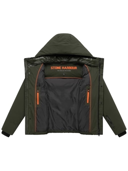 Stone Harbour Herren Steppjacke Nerioo – hüftlang, mit Kapuze & Knopfleiste - Image 4