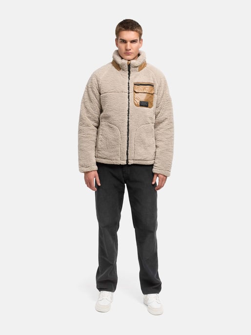 Stone Harbour Teddyjacke für Herren „Sorees“ – Sherpa-Fleeceblouson mit Steppfutter - Beige - Image 6