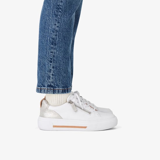 Hollyhock Zip Silver Combi Lea Sneakers - Image 2