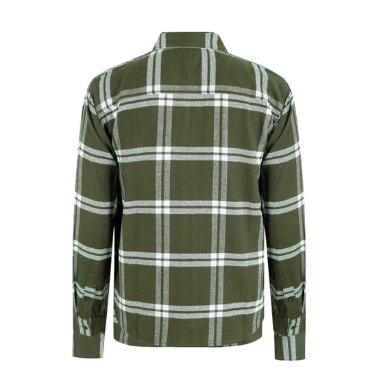 SoulCal - Shacket für Herren, Durchgehender Reißverschluss, Flanell, Langärmlig (Khakigrün) - Image 2