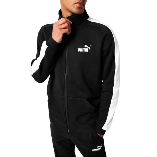 Puma - "Clean" Trainingsanzug-Set für Herren, Fleece (Schwarz/Weiß) - Image 4