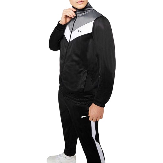 Slazenger - Trainingsanzug-Set für Herren, Leicht (Schwarz/Holzkohle) - Image 4