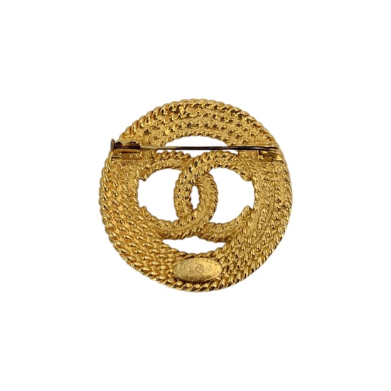 Chanel Vintage Metallbrosche mit CC-Logo - Gold - Image 3