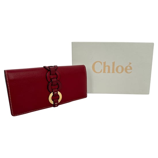 Chloé Darryl Geldbörse mit Ringdetail aus burgunderrotem Leder - Image 2