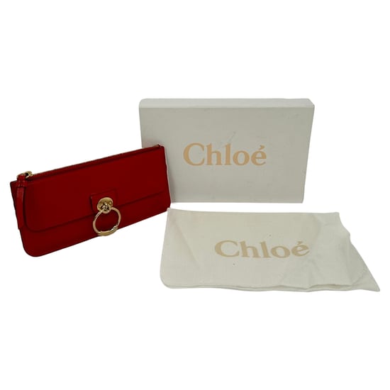 Chloé Tess Geldbörse mit Reißverschluss aus rotem Leder - Image 3
