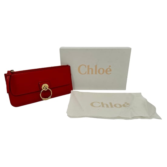 Chloé Tess Geldbörse mit Reißverschluss aus rotem Leder - Image 4