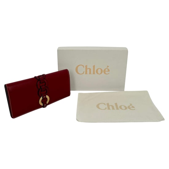 Chloé Darryl Geldbörse mit Ringdetail aus burgunderrotem Leder - Image 3