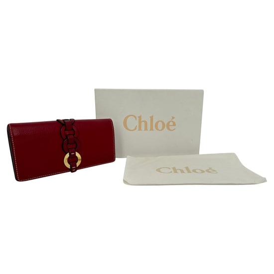 Chloé Darryl Geldbörse mit Ringdetail aus burgunderrotem Leder - Image 4