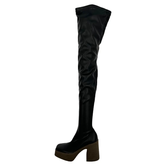 Stella McCartney Skyla Overknee-Stiefel aus schwarzem Leder - Image 2