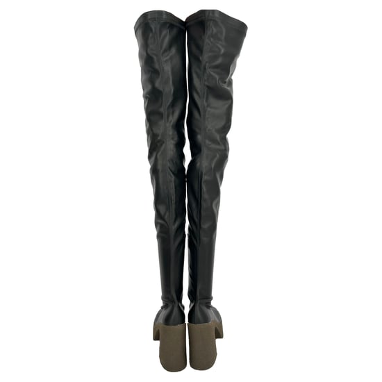 Stella McCartney Skyla Overknee-Stiefel aus schwarzem Leder - Image 4