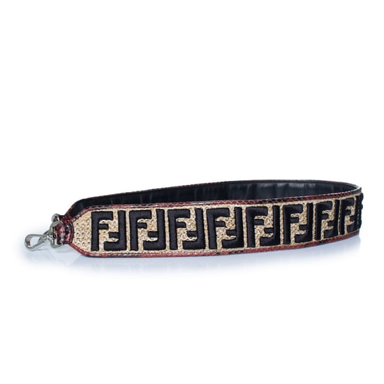 Fendi, Schulterriemen aus Bast und Pythonleder - Image 4