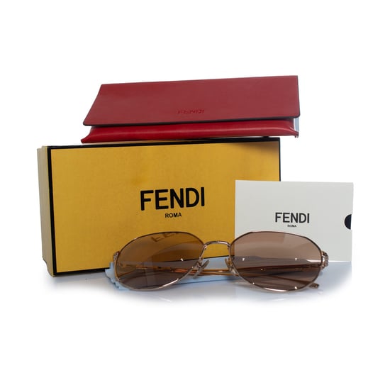 Fendi, FF übergroße verspiegelte Sonnenbrille in Rosé - Image 3