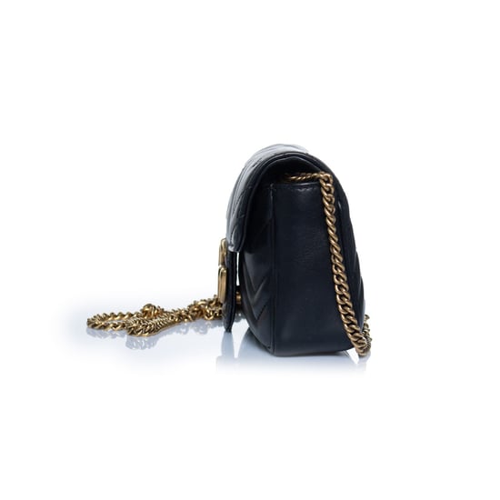 Gucci, Mini Marmont Tasche aus schwarzem Leder - Image 4