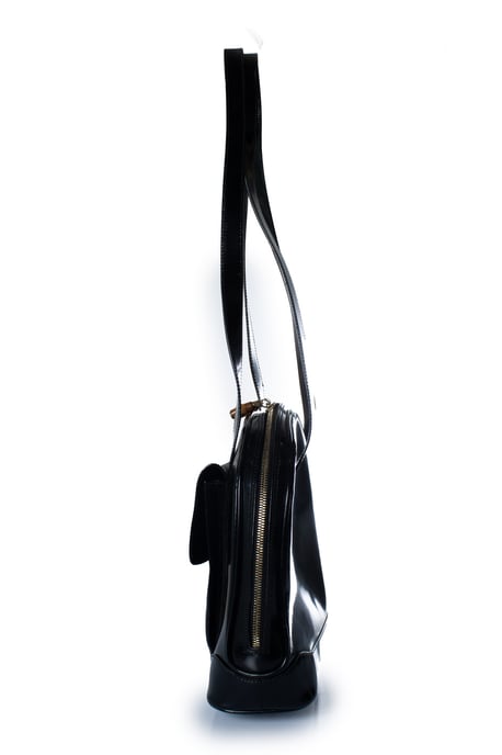 Gucci, Schwarze Tasche aus hochglänzendem Bambusleder - Image 4