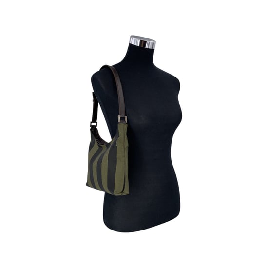 Fendi Pre-owned Vintage Stoff-Schultertasche, Pequin - Grün - Image 2