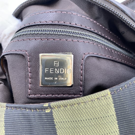 Fendi Pre-owned Vintage Stoff-Schultertasche, Pequin - Grün - Image 6