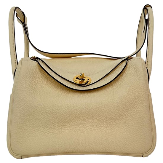 Hermès Lindy 26 Schultertasche aus cremefarbenem Clemence-Leder - Image 1