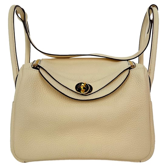 Hermès Lindy 26 Schultertasche aus cremefarbenem Clemence-Leder - Image 2