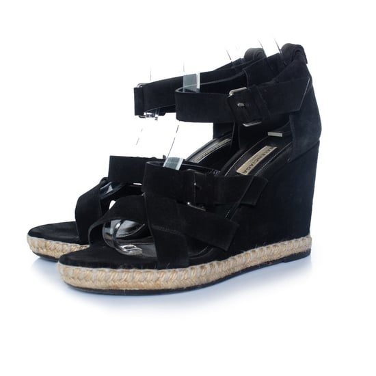 Balenciaga, schwarze Wildleder-Keilsandalen - Image 1
