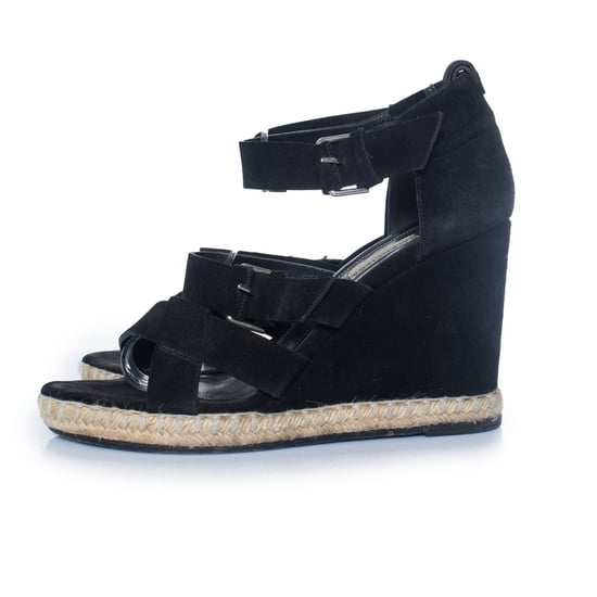 Balenciaga, schwarze Wildleder-Keilsandalen - Image 2