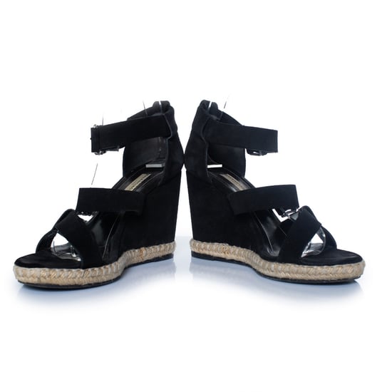 Balenciaga, schwarze Wildleder-Keilsandalen - Image 3
