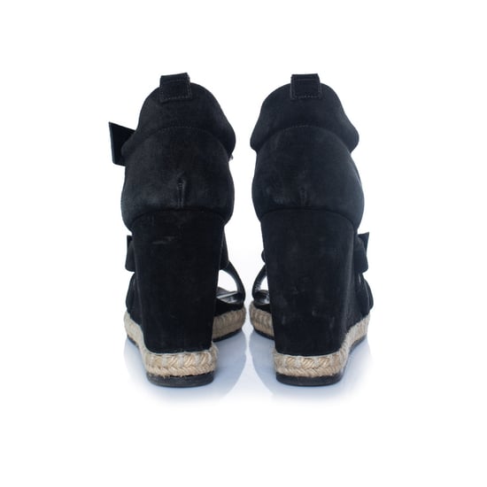 Balenciaga, schwarze Wildleder-Keilsandalen - Image 4